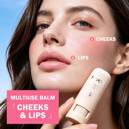 KYDA Mineral Color Balm BERRY SPF 35 Multiuse Lip & Cheek Stick, Shimmer Finish