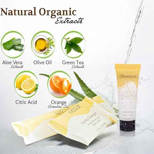 Hotel Shampoo Bulk 1.Oz Each Individually Wrapped Travel Size Shampoo 200 PCS Per Case Leak-proof Hotel Toiletries Bulk