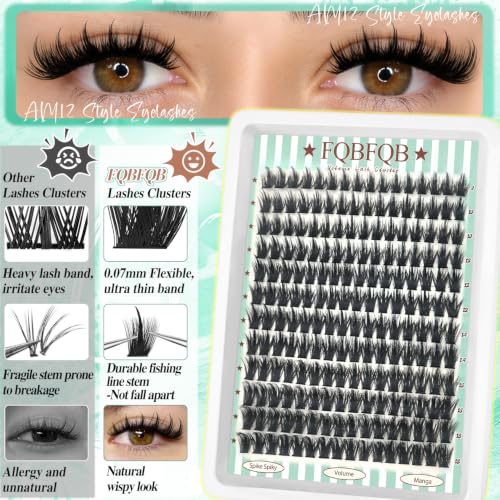 Spiky Lash Clusters Kit, 192Pcs Individual Extensions 9-18mm