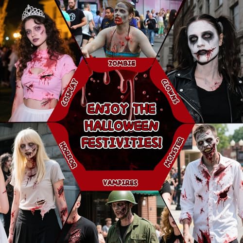 3-Piece Halloween Fake Blood Makeup Kit - Dripping, Spray & Gel
