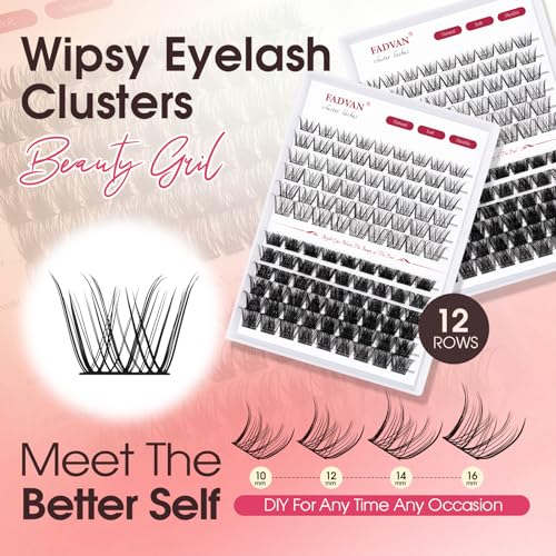 FADVAN D Curly Lash Clusters - 108PC DIY Eyelash Extensions 10-16mm