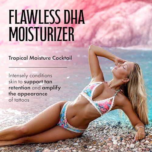 Brown Sugar Cabo Colada After Dark Gradual Tan Lotion & Tattoo Enhancer, Cloudberry with DHA Carrot Oil & Tigergrass, 18 Fl Oz