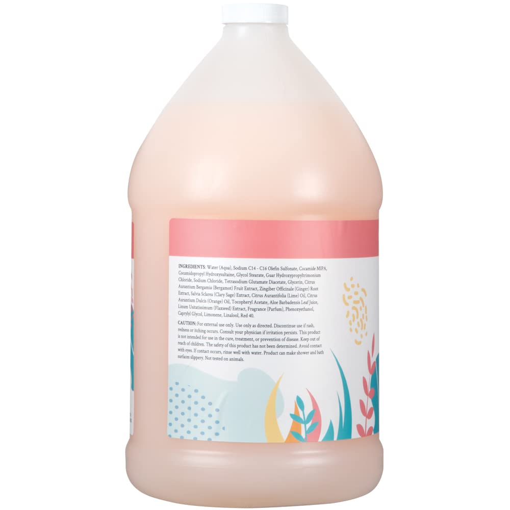 Ginger Lily Farms Botanicals Nourishing Body Wash, Champagne Mimosa, 100% Vegan & Cruelty-Free, Citrus Blend Scent, 1 Gallon (128 fl oz) Refill