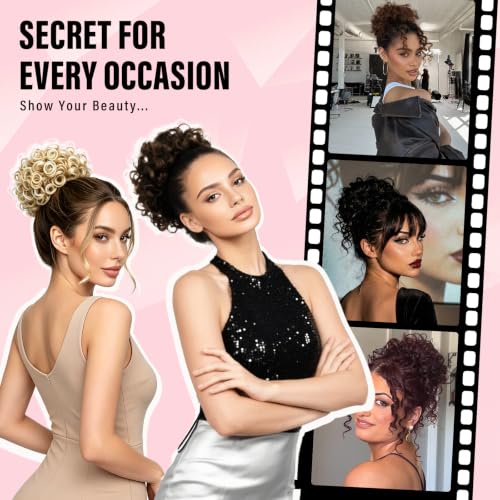 Messy Bun Hair Piece Curly Synthetic Hairpiece with Drawstring