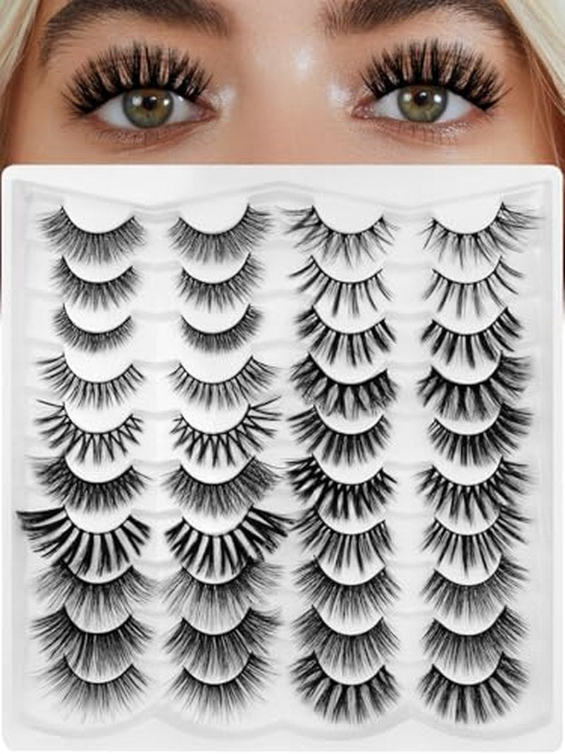 20 Pairs False Eyelashes Variety Pack - Natural to Voluminous