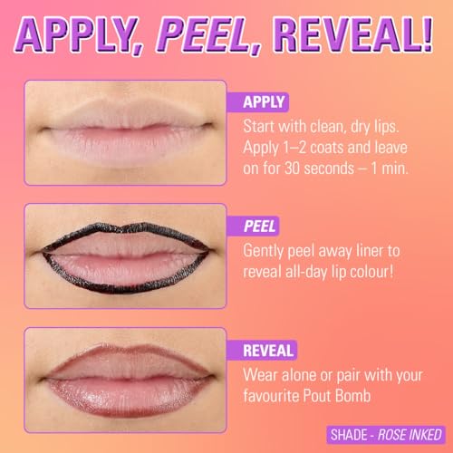 Revolution Beauty London, Lip Shift Ink Peel Off Lip Liner Stain, Long-Lasting with Matte Finish, Vegan & Cruelty-Free, Red Reveal