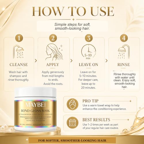 Maybe Paris Bond Gloss Hair Mask with Keratin & Hyaluronic Acid - 6.76 fl oz