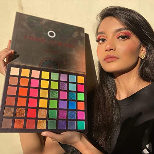 48-Color Eyeshadow Palette + 15 Brush Set | Neon Matte Shimmer