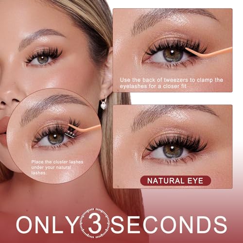 Self Adhesive Eyelash Clusters Kit - 60pc Pre Glued Mix