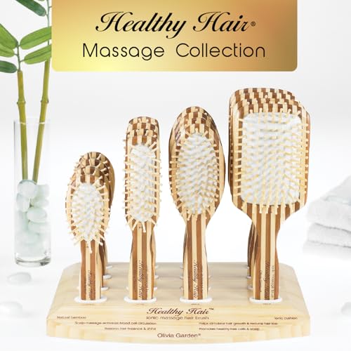 Olivia Garden Healthy Hair Eco-Friendly Bamboo Ionic Massage Hair Brush HH-4 (Paddle Large)