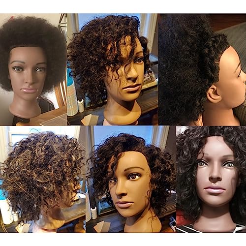 Hairginkgo 100% Human Hair Mannequin Head Hairdresser Training Head Manikin Cosmetology Doll Head (92092B0210)