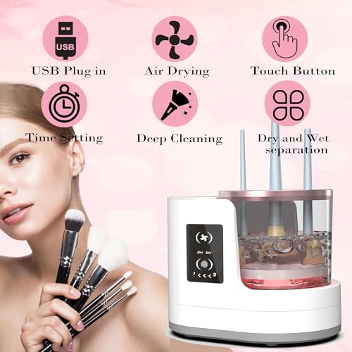 Electric Makeup Brush Cleaner & Dryer with 2/5 Hour Modes