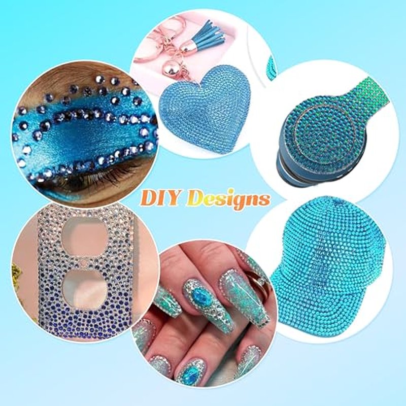22000 Blue Flatback Rhinestones & Pearls Bedazzling Kit