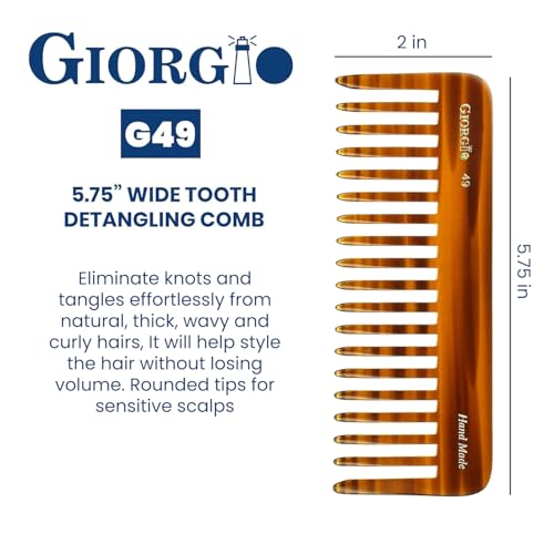 Giorgio G49 Large 5.75" Wide Tooth Detangling Comb