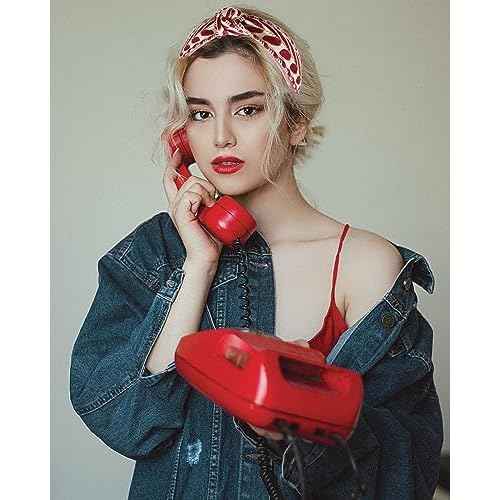 Boho Knotted Red Headband with Handmade Lace Embroidery Leaves Metal Headband for Girls Womens