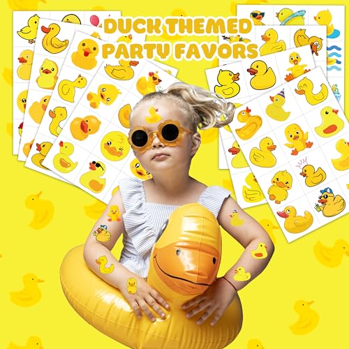 96 PCS Rubber Duck Temporary Tattoos for Kids