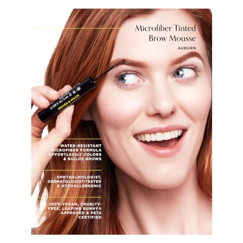 Arches & Halos Microfiber Tinted Brow Mousse - Highly Pigmented Brow Color - For Full and Bold Brows - Vegan and Cruelty Free Makeup - Charcoal, 0.106 fl oz (Pack of 2)