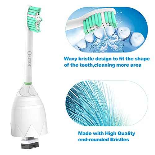 Replacement Toothbrush Heads Compatible with Philips sonicare E-Series, Brush Heads for Essence Xtreme Elite Advance and CleanCare Screw-on Electric Toothbrush 7022/66, 6 Pack
