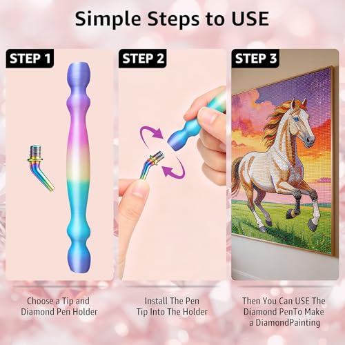 Tolcuez Diamond Painting Pen Kit Gradient Multicolor - 21Pcs Art Tools for DIY Crafts