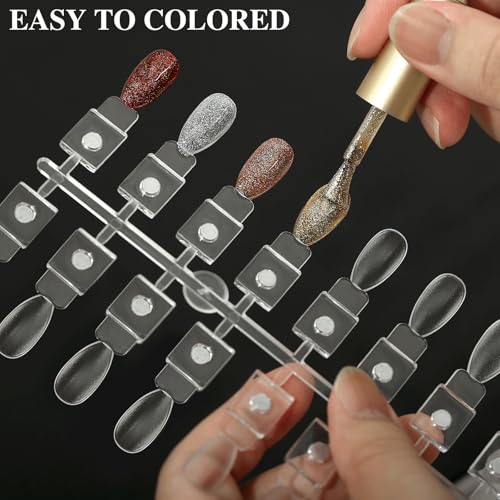 C12rtive Magnetic Nail Tips 120PCS - Premium Acrylic False Nail Display Tips for Gel & Polish, Easy to Color, Durable, Professional Use