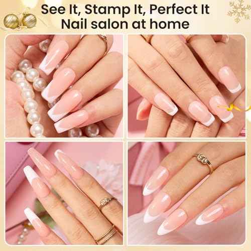 Beetles Nail Stamp 3Pcs Silicone French Tip Nail Stamp Kit with Replacement Nail Stamper Heads and Scrapers Soft Silicone Nail Printing Tool for Home Manicure Diy Nail Art Salon Gifts for Girls