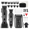 KEMEI Professional Cordless Hair Clippers & Beard Trimmer Set with Foil Shaver
