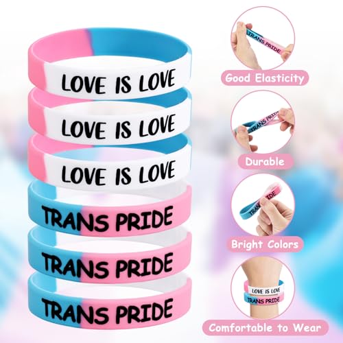Transgender Pride Accessories Set - 24pc Bundle Bracelets Pins Tattoos