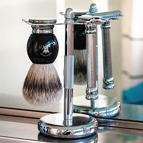 RoyalShave PB8 Silvertip Badger Hair Classic Wet Shaving Brush - Weighted Handle