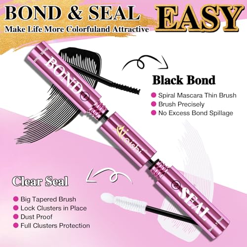 Lash Cluster Glue - 150H Waterproof Eyelash Extension Adhesive, 5ml+5ml