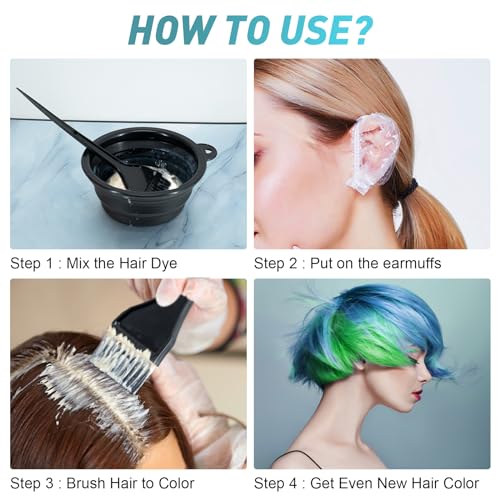 Xarchy 12-Piece Hair Dye Kit with Brush, Bowl & Clips