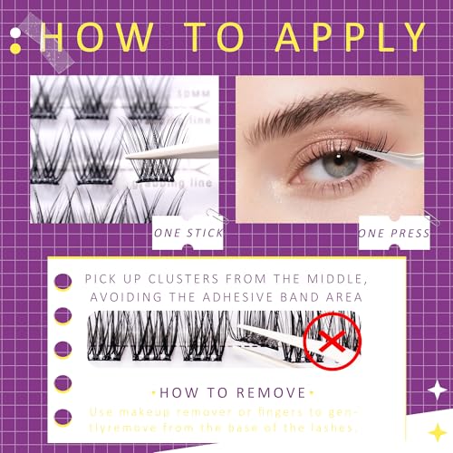Self-Adhesive Manga Lash Clusters - Pre-Glued D-Curl 10-14mm