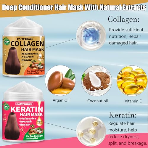 Keratin & Collagen Deep Conditioning Hair Mask for Dry Damaged Hair