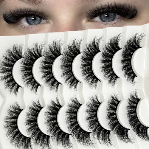 loladook 18mm Cat Eye Mink Lashes - 3D Full Strip Fluffy Eyelashes