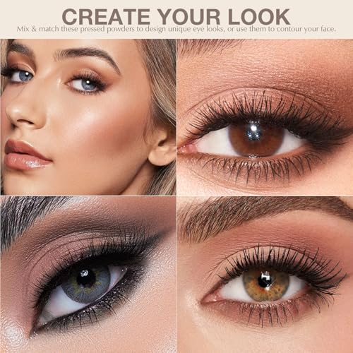 10 Colors Matte Neutral Eyeshadow Palette, Taupe Brown Mauve Nude Eye Shadow for Older Women, Blendable Long Lasting Natural Grey Smokey Eyeshadow Cool Toned Contour Makeup Palette