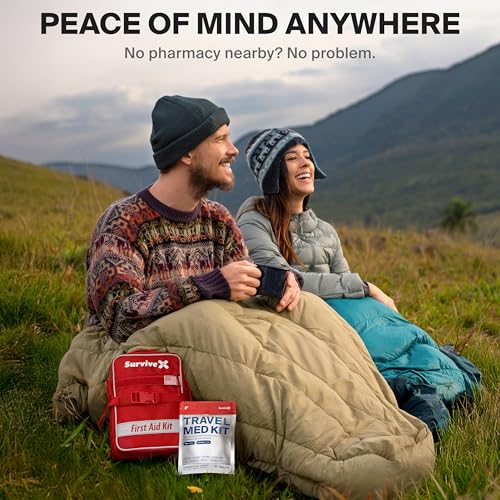 SurviveX Travel Medicine Kit - TSA-Approved Compact Meds Pack