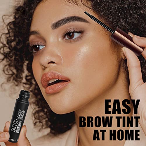 Cilrofelr Tattoo Peel Off Eyebrow Gel, Easy Tattoo Brow Peel Off Gel, Last Up to 3 Days, Waterproof, Transfer-proof, For Fuller & Defined Looking Brows, Dark Brown (2 Pack)