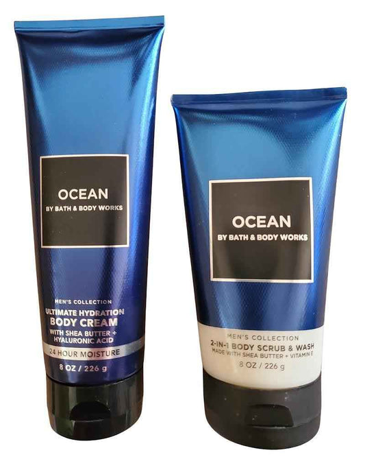 Bath and Body Works Men's Ocean Ultimate Hydration Body Cream and Body Scrub