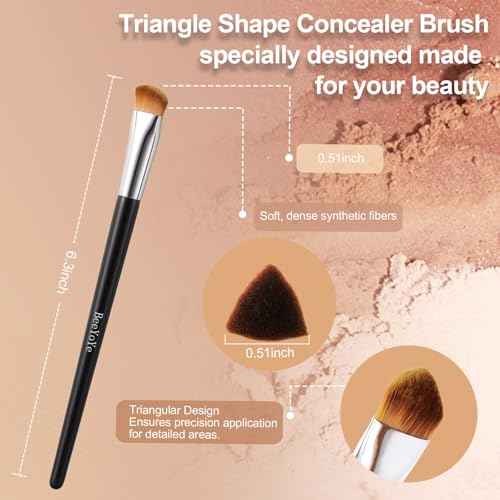 Concealer Brush Under Eye Makeup Foundation Brush,Undereye Corrector Makeup Brush Under Eye Brightener Contour Blending Brush,Triangle Precise Coverage Dark Circles Concealer Makeup Brush