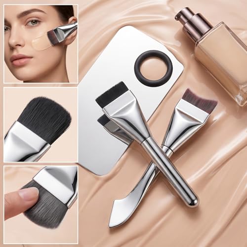 Makeup Mixing Palette Set with Brushes & Spatula - 6Pcs
