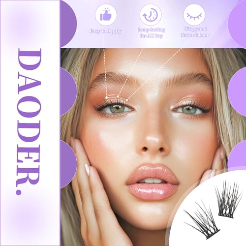 DAODER Lash Clusters 10-12MM C Curl Natural Wispy 96pcs