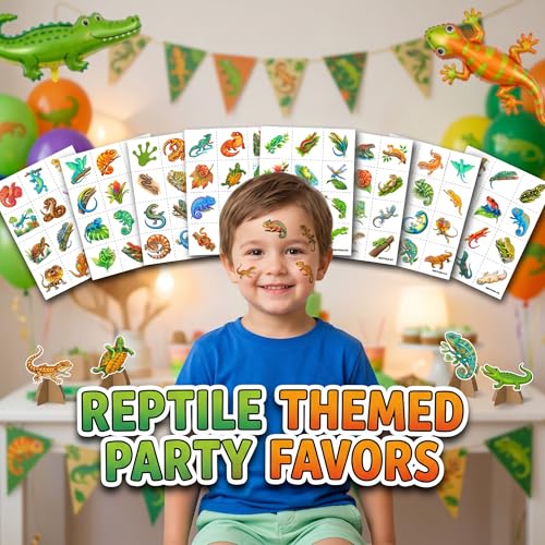 96 PCS Reptile Temporary Tattoos for Kids