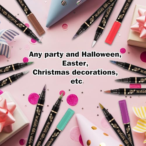 Temporary Tattoo Markers for Skin 15 Body Marker+ 82 Tattoo Stencils,Skin-Safe & Cosmetic Quality,Birthday Gift Ideas