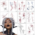 Halloween Blood Vessel Temporary Tattoos - 10 Sheets, 23 Pieces