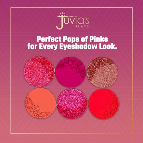 Juvia's Place Palette The Sweet Pinks - Deep Fuchsia, Soft & Sweet Pink, Shades of 6, Pressed Pigments Palette, Professional Makeup, Pigmented Pan Palette, Makeup Palette for Color & Shine