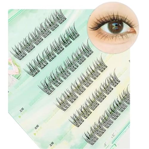 Synthetic Mink False Eyelashes, 3 Pairs, Strip Adhesive, Black (Green)