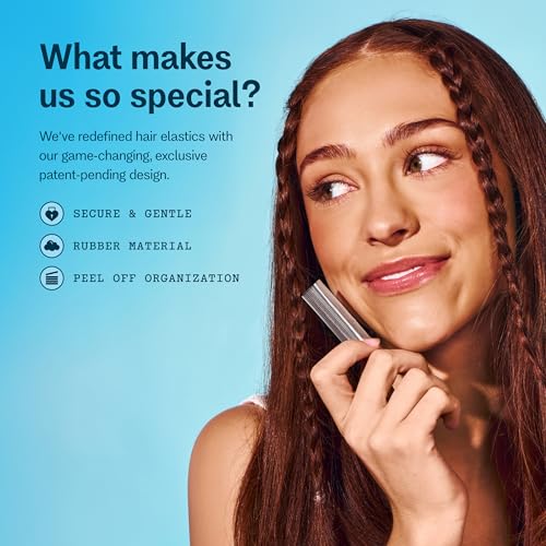 Gimme Beauty Medium Hair Premium Elastics - Clear Hair Ties with Innovative Storage Stack - No-Slip, Durable Bands for All Day Use - 500 Pack, Clear
