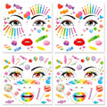 HOWAF Halloween Candy Face Tattoos, 4 Sheets Temporary Stickers