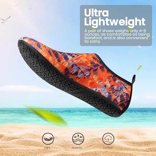 SEEKWAY Water Shoes Women Men Adult Quick-Dry Aqua Socks Barefoot Non Slip for Beach Swim River Pool Lake surf Black Size SK002