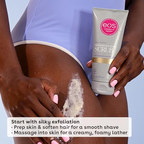 eos Vanilla Cashmere Skin Collection 3-Step Bundle - Pre-Shave Scrub,