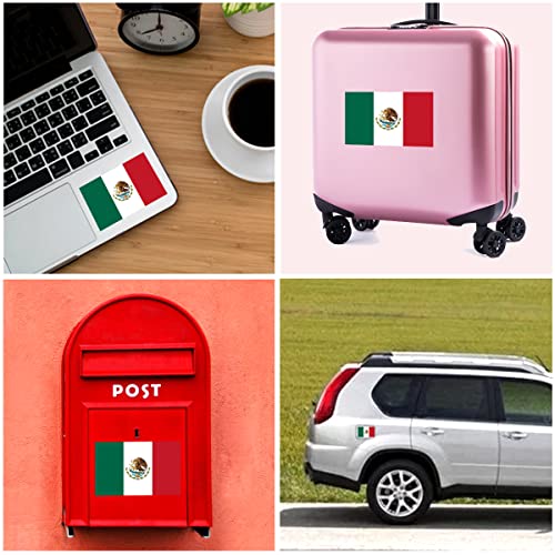 Mexican Flag Stickers - Set of 3 Vinyl Decals, 11.7x8.3in
